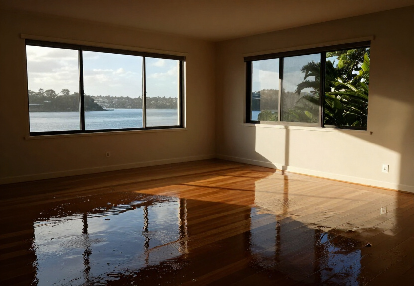 Sewage backup in a Mount Warrigal garage before cleanup